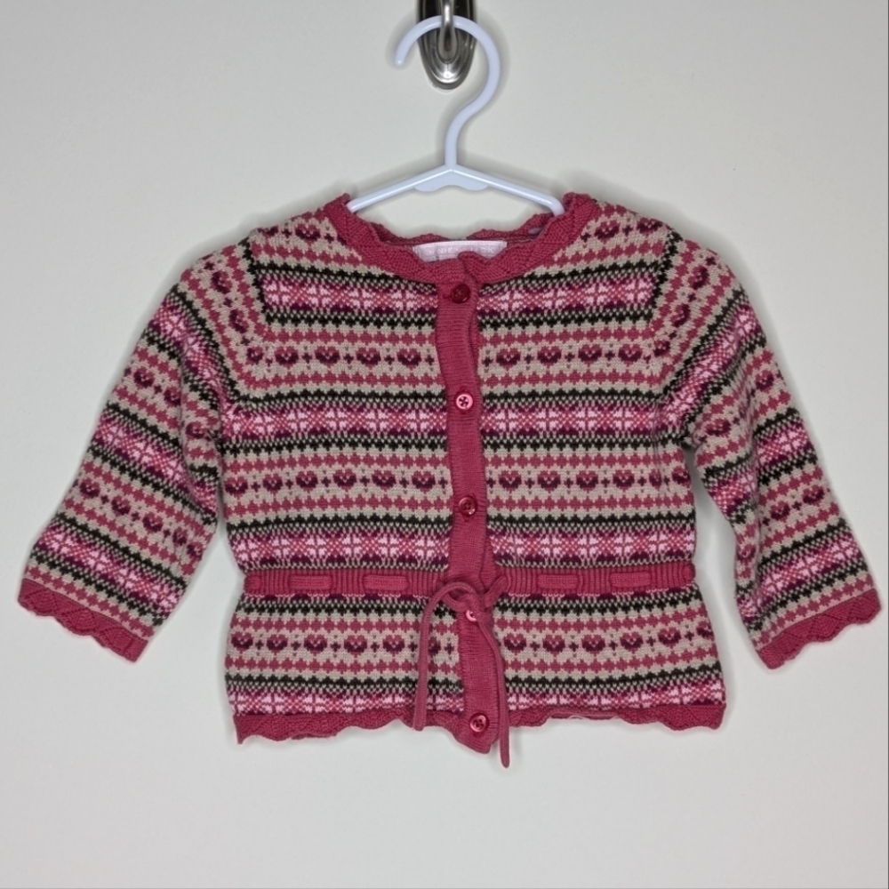 Janie And Jack Fair Isle Sweater Cardigan 6-12m